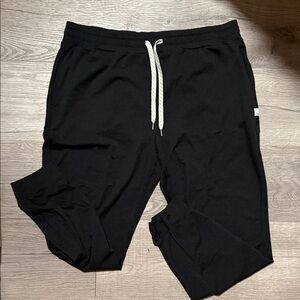 Vuori Black Joggers with White Drawstring